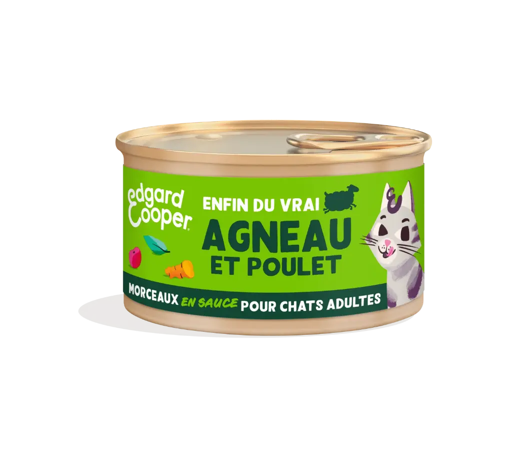 Morceaux en sauce pour chat à l'agneau et au poulet (85 g) - Edgard & Cooper