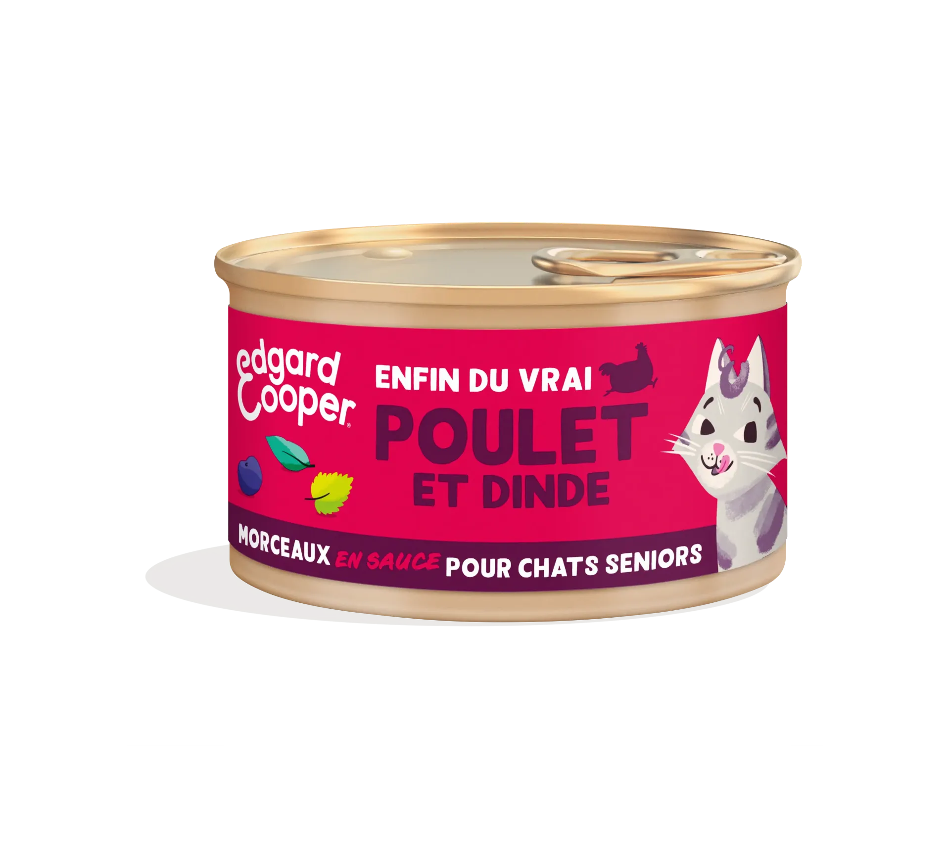 [16024] Morceaux en sauce pour chat senior au poulet et à la dinde (85 g) - Edgard & Cooper