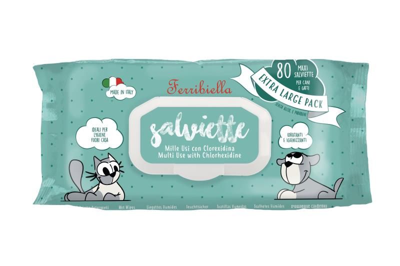[16056] Lingettes humides Aloe Vera / Chlorhexidine x80 - Ferribiella