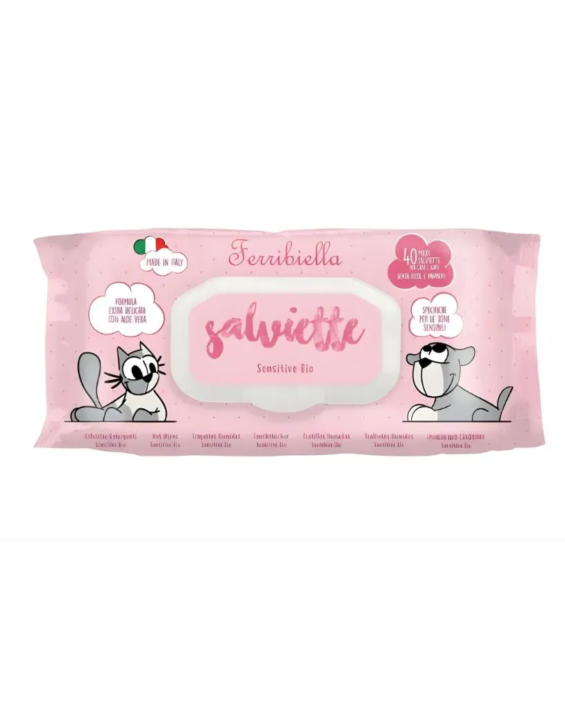 [16057] Lingettes humides sensitive bio (80 lingettes) - Ferribiella