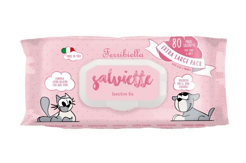 Lingettes humides sensitive bio x80 - Ferribiella