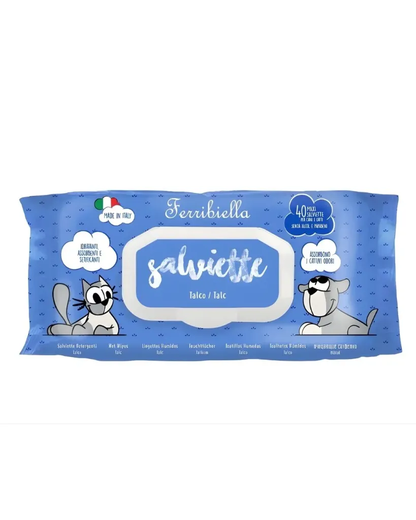 [16058] Lingettes humides Talc (80 lingettes) - Ferribiella