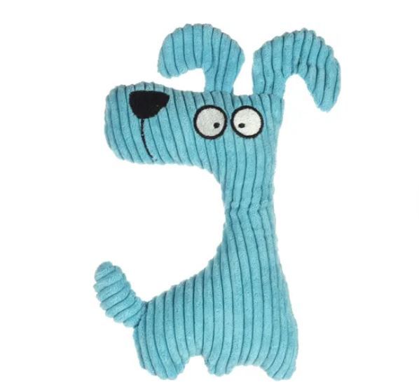 Chien bleu en velours - Flamingo