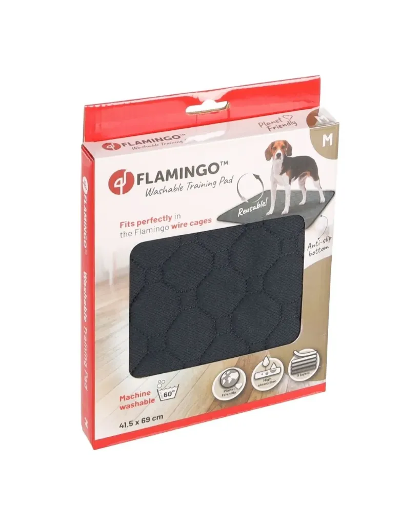[16108_28678] Tapis d'entraînement lavable gris Patsy (M) - Flamingo
