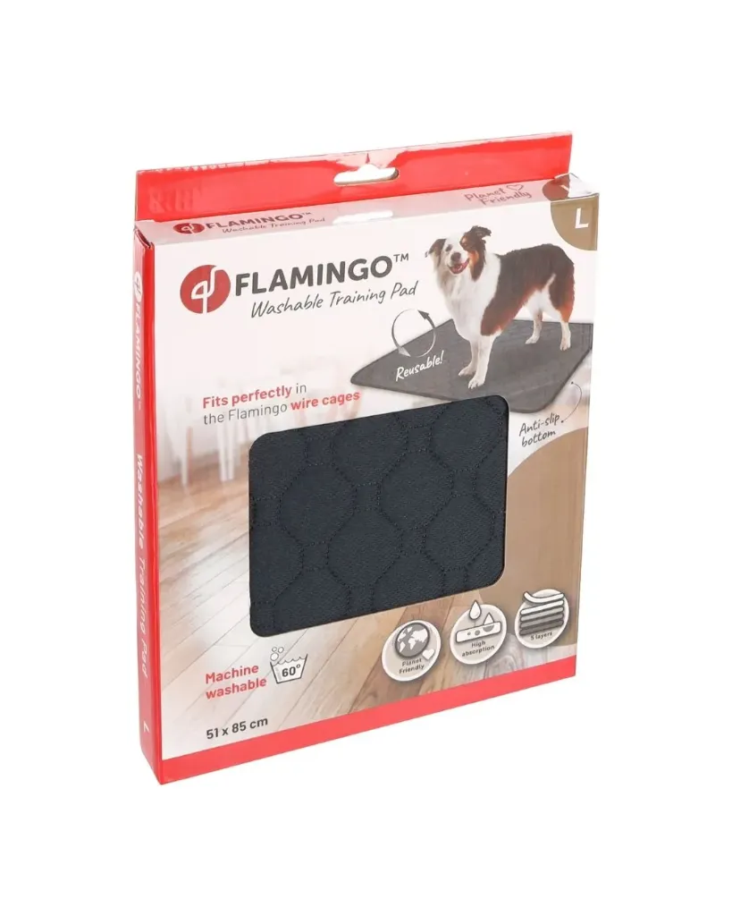 [16108_28679] Tapis d'entraînement lavable gris Patsy (L) - Flamingo