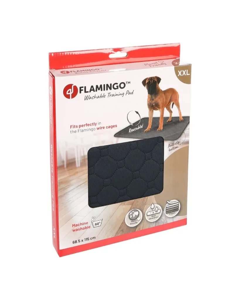 [16108_28681] Tapis d'entraînement lavable gris Patsy (XXL) - Flamingo