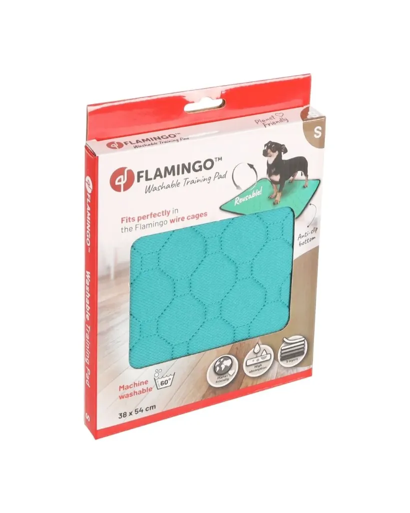 Tapis d'entraînement lavable vert Patsy (S) - Flamingo