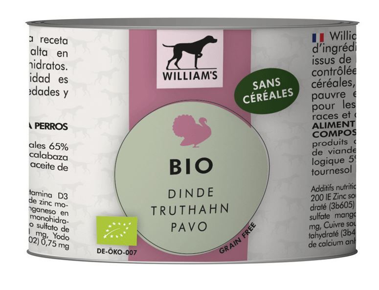 Pâtée pour chien bio à la dinde (200 g) - William's