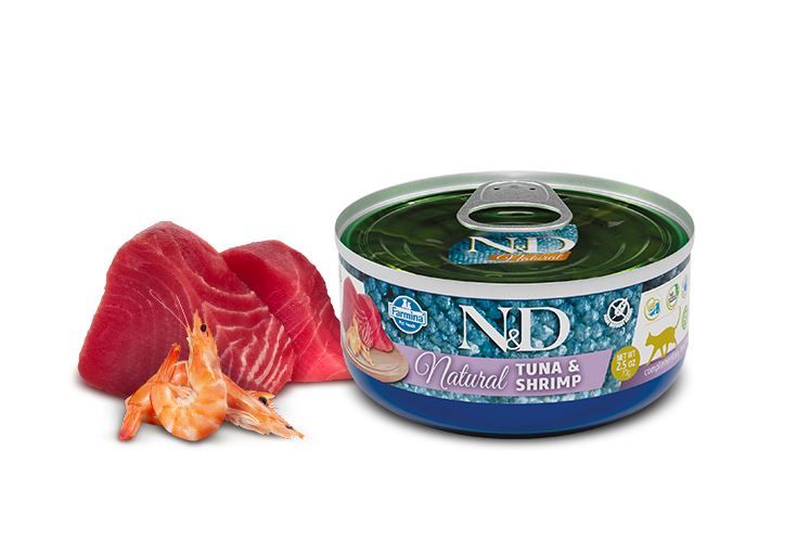 Chat boite natural thon & crevettes (70 g) - Farmina