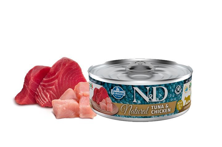 Chat boite natural thon & poulet (70 g) - Farmina