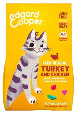 Croquettes pour chat adulte à la dinde et au poulet (2 kg) - Edgard & Cooper