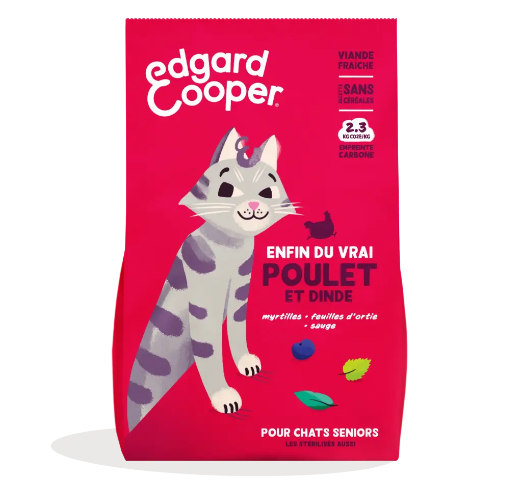 [16199] Croquettes pour chat senior au poulet et à la dinde (2 kg) - Edgard & Cooper