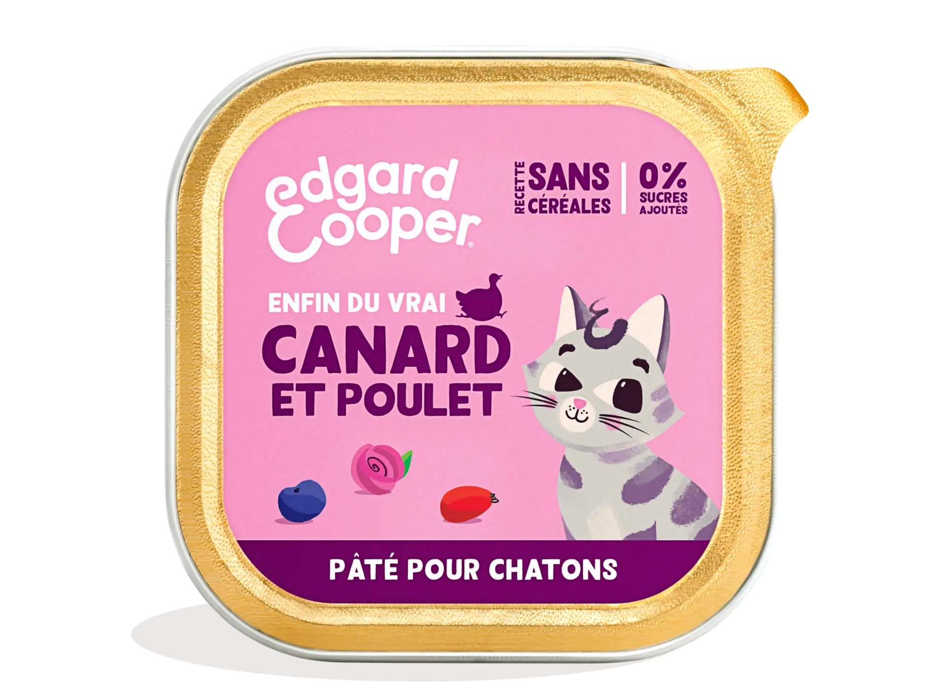 [16200] Pâté moelleuse pour chaton au canard et au poulet (85 g) - Edgard & Cooper