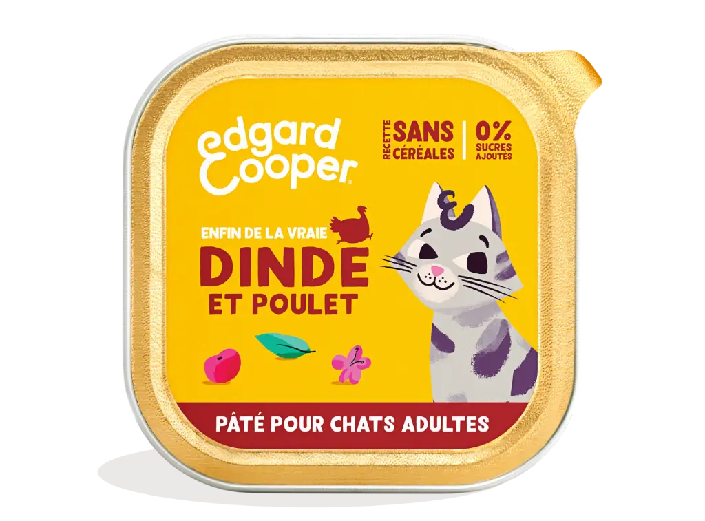 Pâté moelleuse pour chat à la dinde et au poulet (85 g) - Edgard & Cooper
