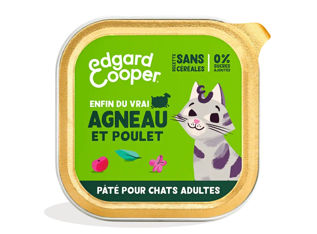 Pâté moelleuse pour chat à l'agneau et au poulet (85 g) - Edgard & Cooper