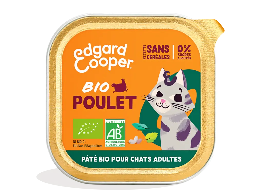 [16206] Pâté moelleuse pour chat au poulet bio (85 g) - Edgard & Cooper