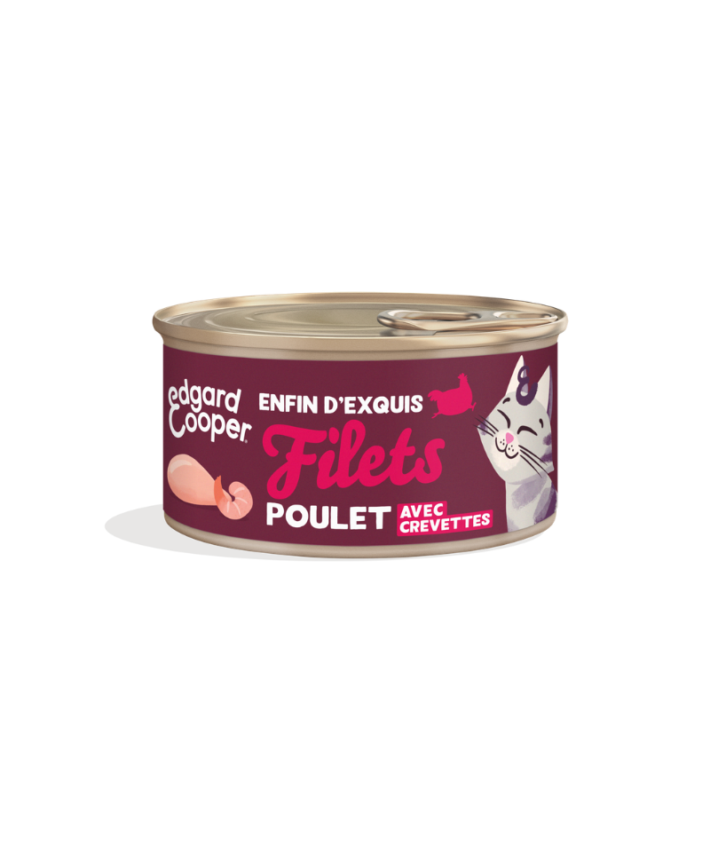 Filets pour chat au thon et aux crevettes (70 g) - Edgard & Cooper