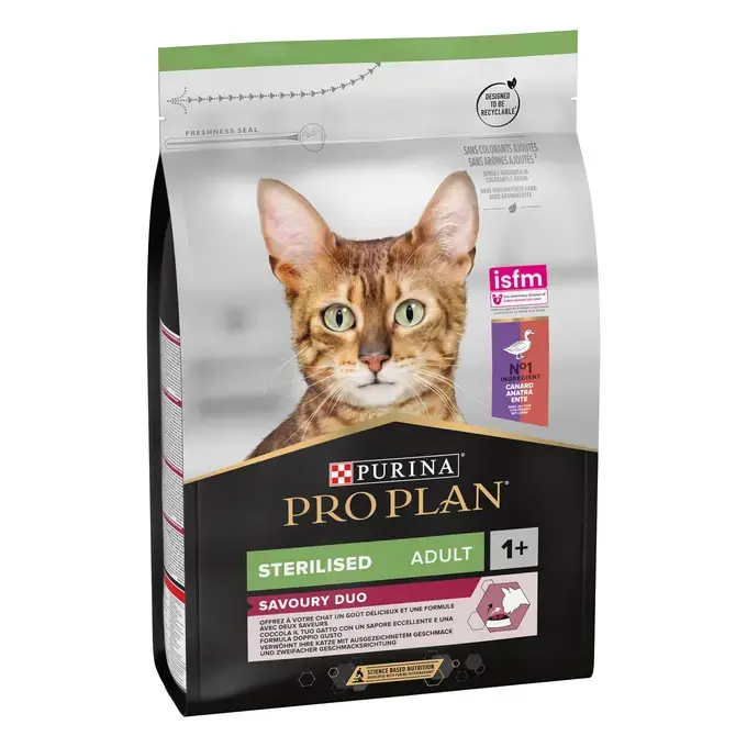 PRO PLAN Sterilised Cat Adult SAVOURY DUO - Canard et Foie (3 kg) - Purina