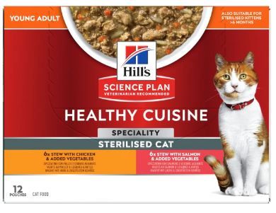 Feline Sterilised Adult "Healthy cuisine"poulet-saumon (12 sachets 80 g) - Hill's Science Plan