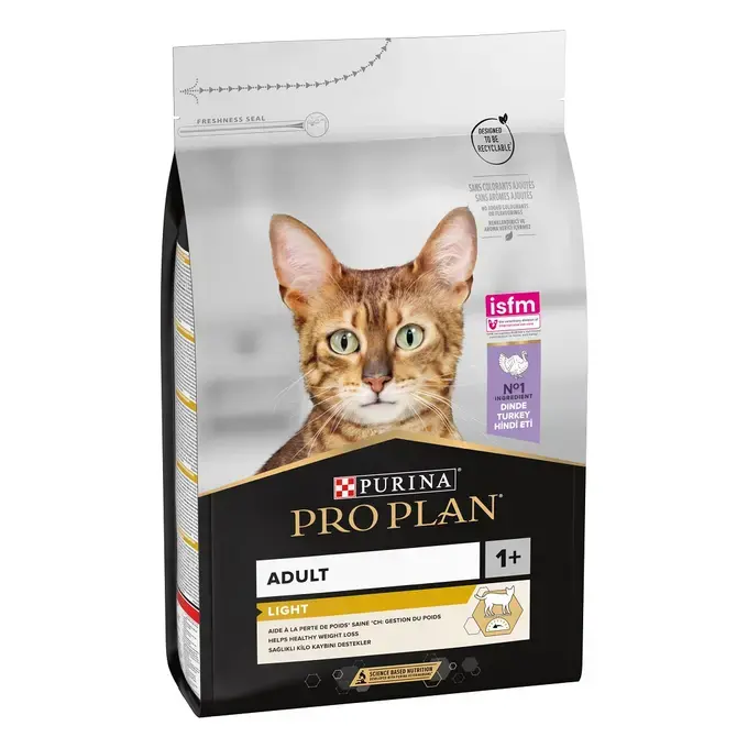 PRO PLAN Light Cat Adult Optilight riche en dinde (3 kg) - Purina
