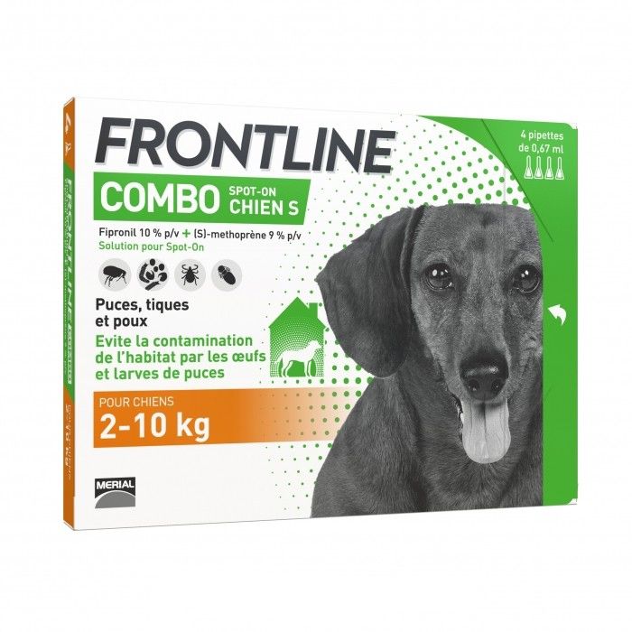 Frontline Combo Spot On Chien 2-10 kg (4 pipettes) - Merial