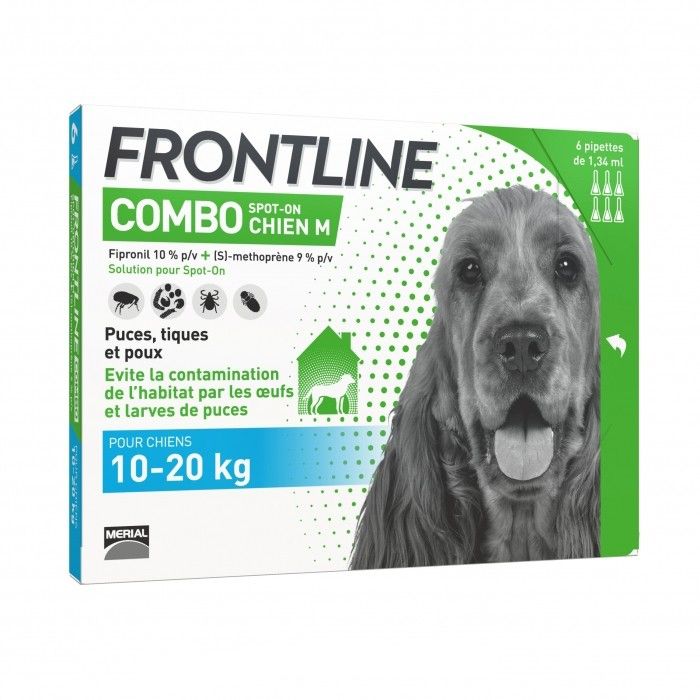 Frontline Combo Spot On Chien 10-20 kg (4 pipettes) - Merial