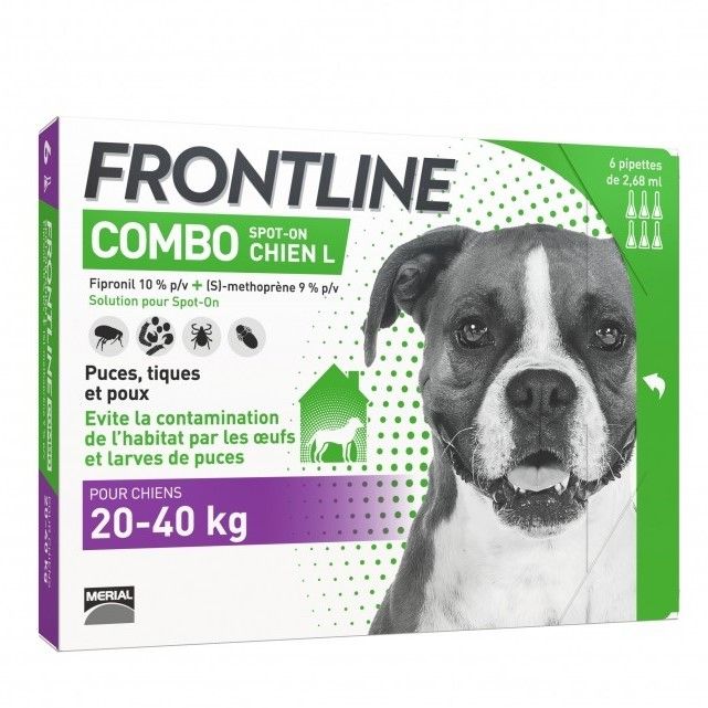 Frontline Combo Spot On Chien 20-40 kg (6 pipettes) - Merial