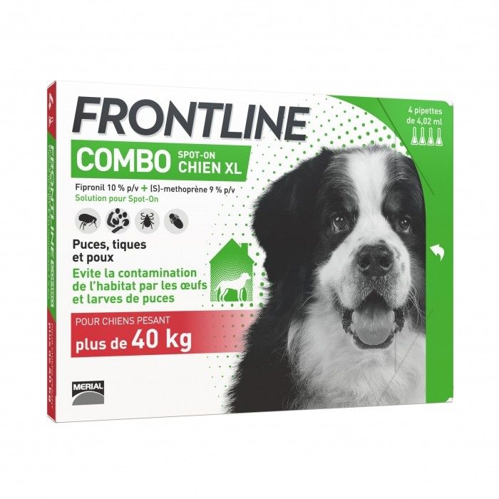 [1782_9018] Frontline Combo Spot On Chien 40-60 kg (4 pipettes) - Merial