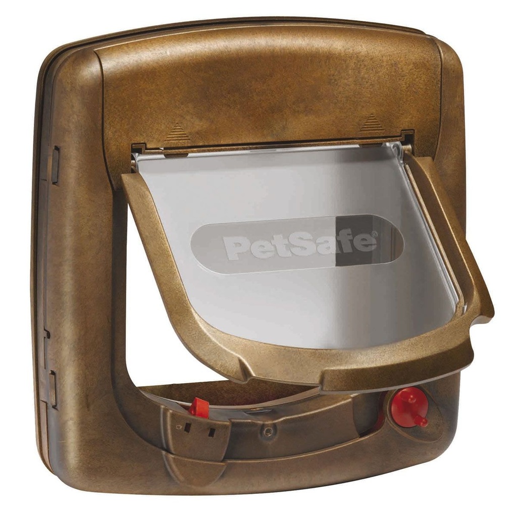 [223_270] Chatière de luxe magnétique pour chat (Marron) - Staywell