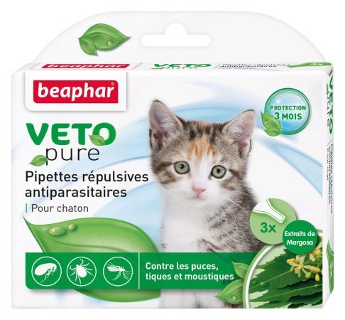 Pipettes Antiparasitaires Vetopure "Chaton" (3 pipettes) - Beaphar
