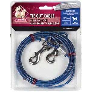 Câble d'attache plastifiée 5 m Ø 5 mm (Chien de - 20 kg)