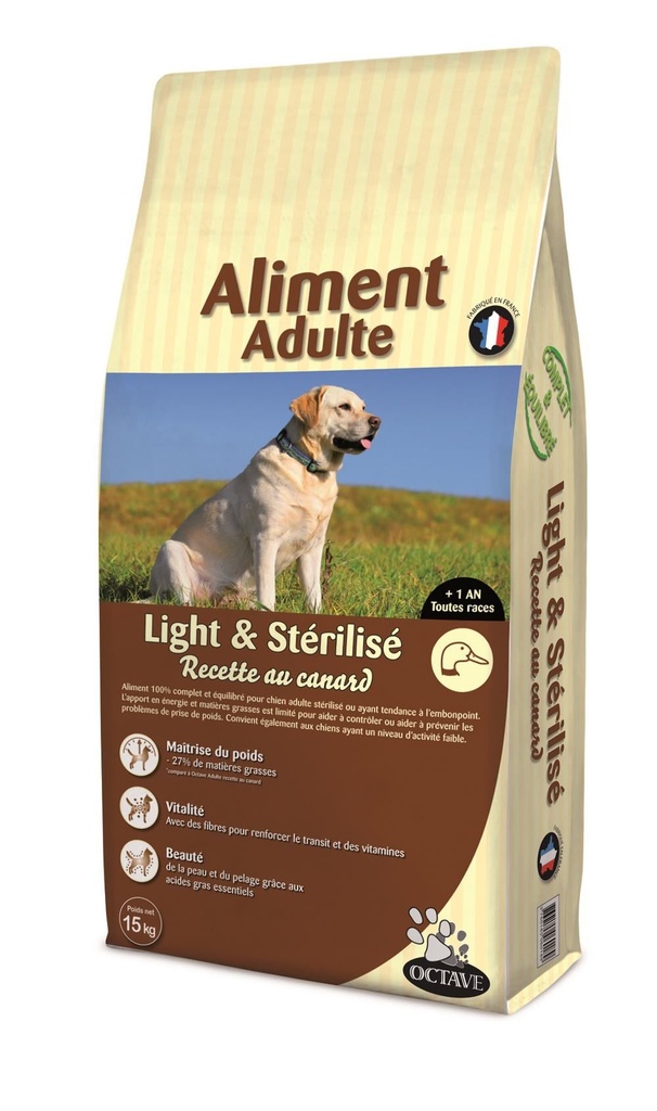 Adult "Light/Sterilisé" 15 kg - Octave Nature