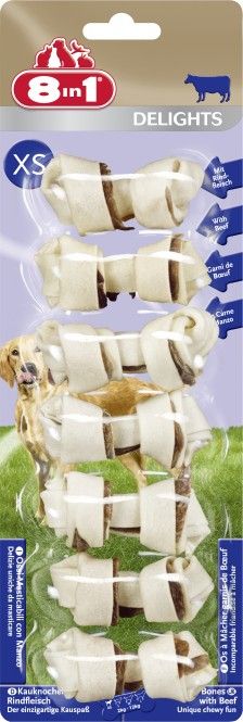 [3478] Os à mâcher de Boeuf Delight x7 "XS" - 8 in 1