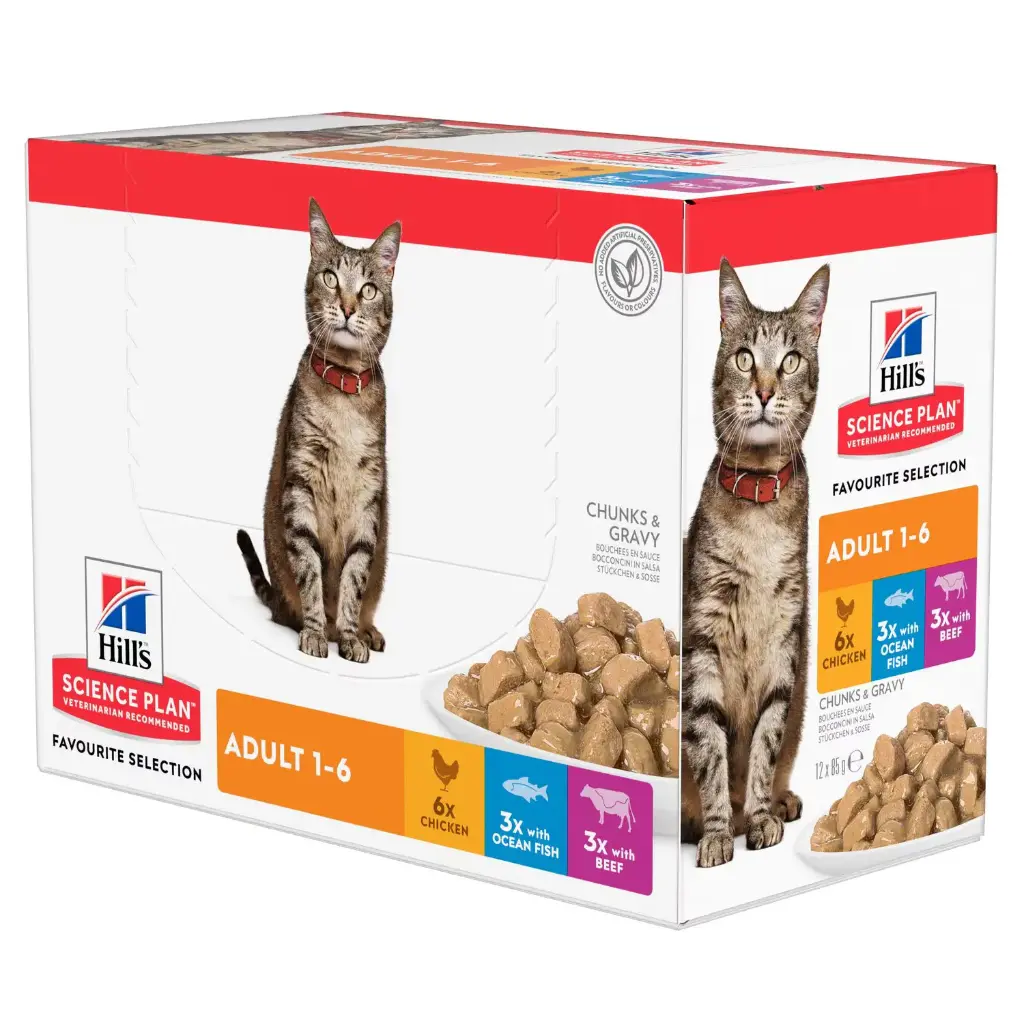 [4050] Feline Adult Sachet repas Multipack (12 sachets 85 g) - Hill's Science Plan