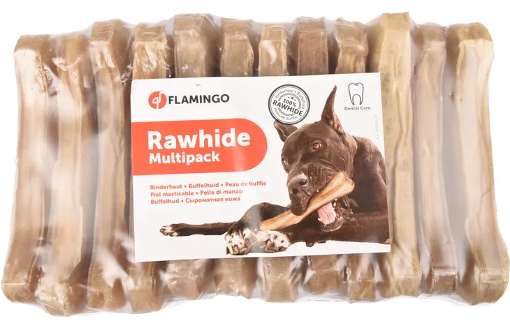 [4757] *Lot de 12* Os à mâcher 100% peau de Buffle (12 cm)