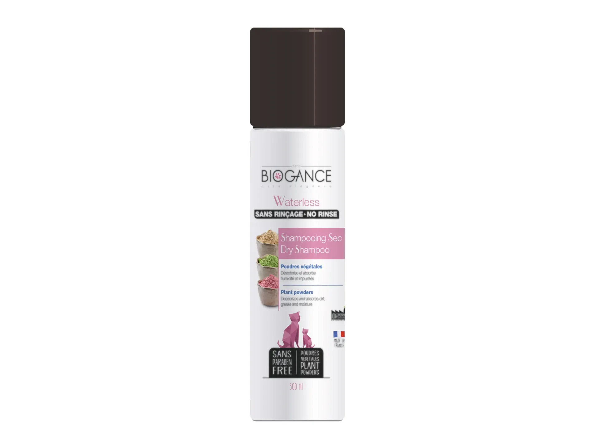 [4825] Shampoing sec Waterless chat (300 ml) - Biogance