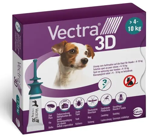 VECTRA 3D S/O Chien 4-10 kg (3 pipettes) - Ceva