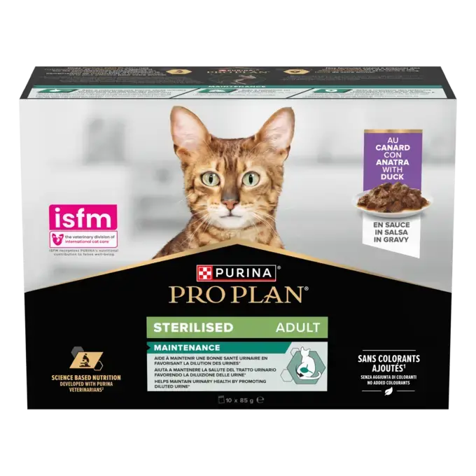 Sterilised Cat Adult Maintenance au canard en sauce (10 sachets 85 g) - Pro Plan