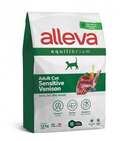 Croquettes Digestion Sensible Cerf Adulte Chat (1.5 kg) - Alleva Equilibrium
