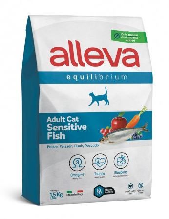 Croquettes Digestion Sensible Poisson Adulte Chat (1.5 kg) - Alleva Equilibrium