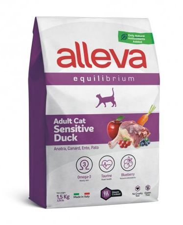 Croquettes Digestion Sensible Canard Adulte Chat (1.5 kg) - Alleva Equilibrium