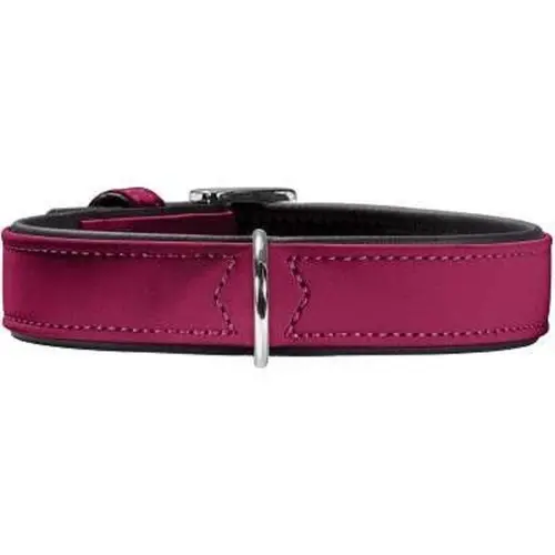 Collier "Softie" en nubuck - Framboise (Taille 60) - Hunter