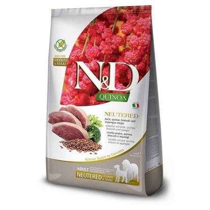 Quinoa Stérilisé Chien Adulte Medium / Maxi Canard Brocolis & Asperge (12 kg) - Farmina
