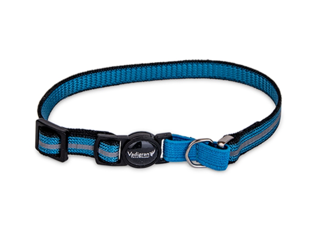 Collier chat réfléchissant (Bleu) - Vadigran
