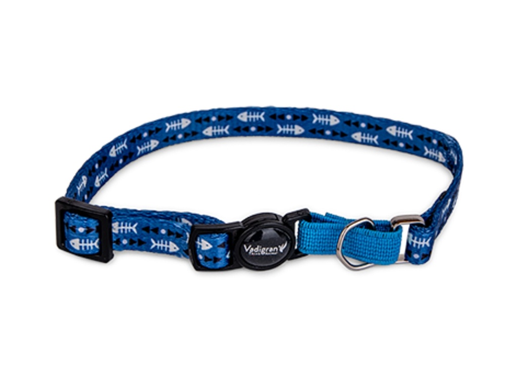 Collier chat poissons bleu - Vadigran