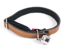 [53969-002] Collier pour chat en cuir tressé (Marron) - Martin Sellier
