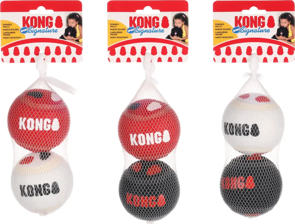 Jouet KONG signature mélange balle (L : 2 balles de 8.3 cm) - KONG