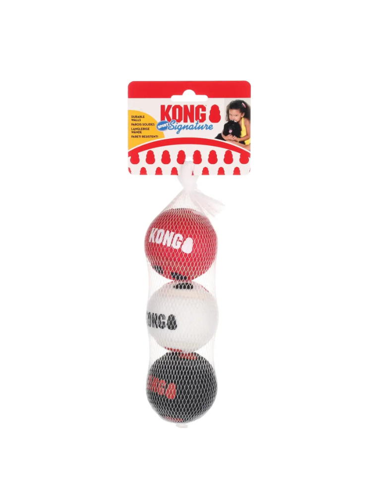 Jouet KONG signature mélange balle (M : 3 balles de 6.4 cm) - KONG