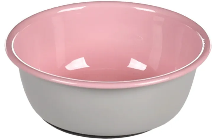 Gamelle "Meow" gris clair & rose - Flamingo