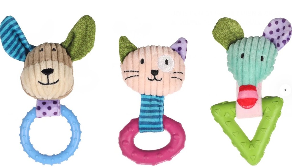Jouet chiot iraja chien, chat et souris - Flamingo